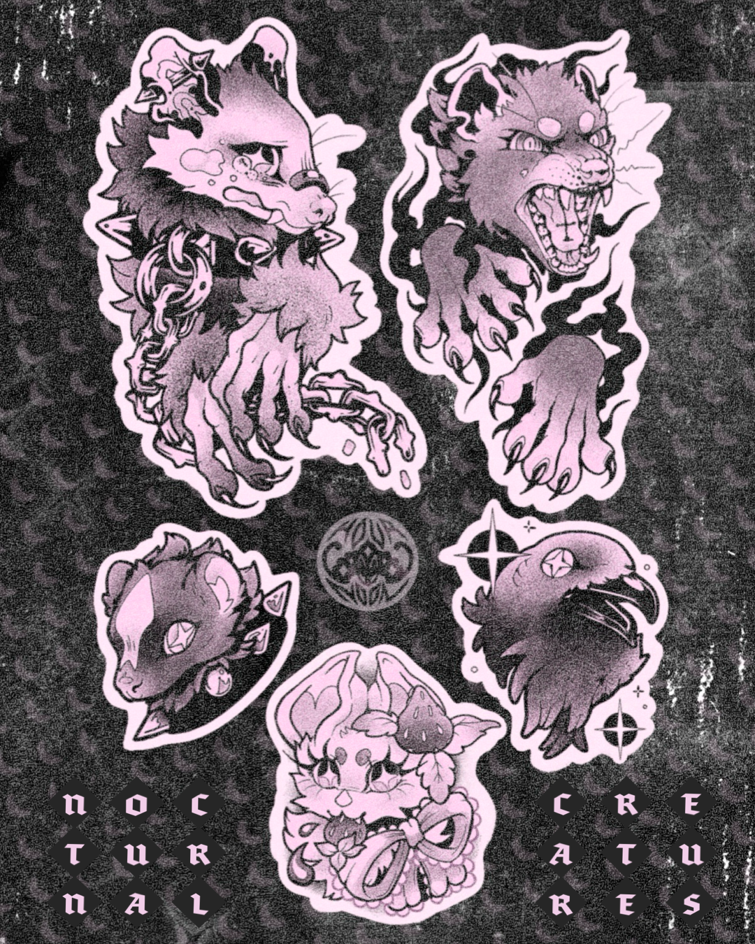 nocturnal creatures ✦ sticker club sheet