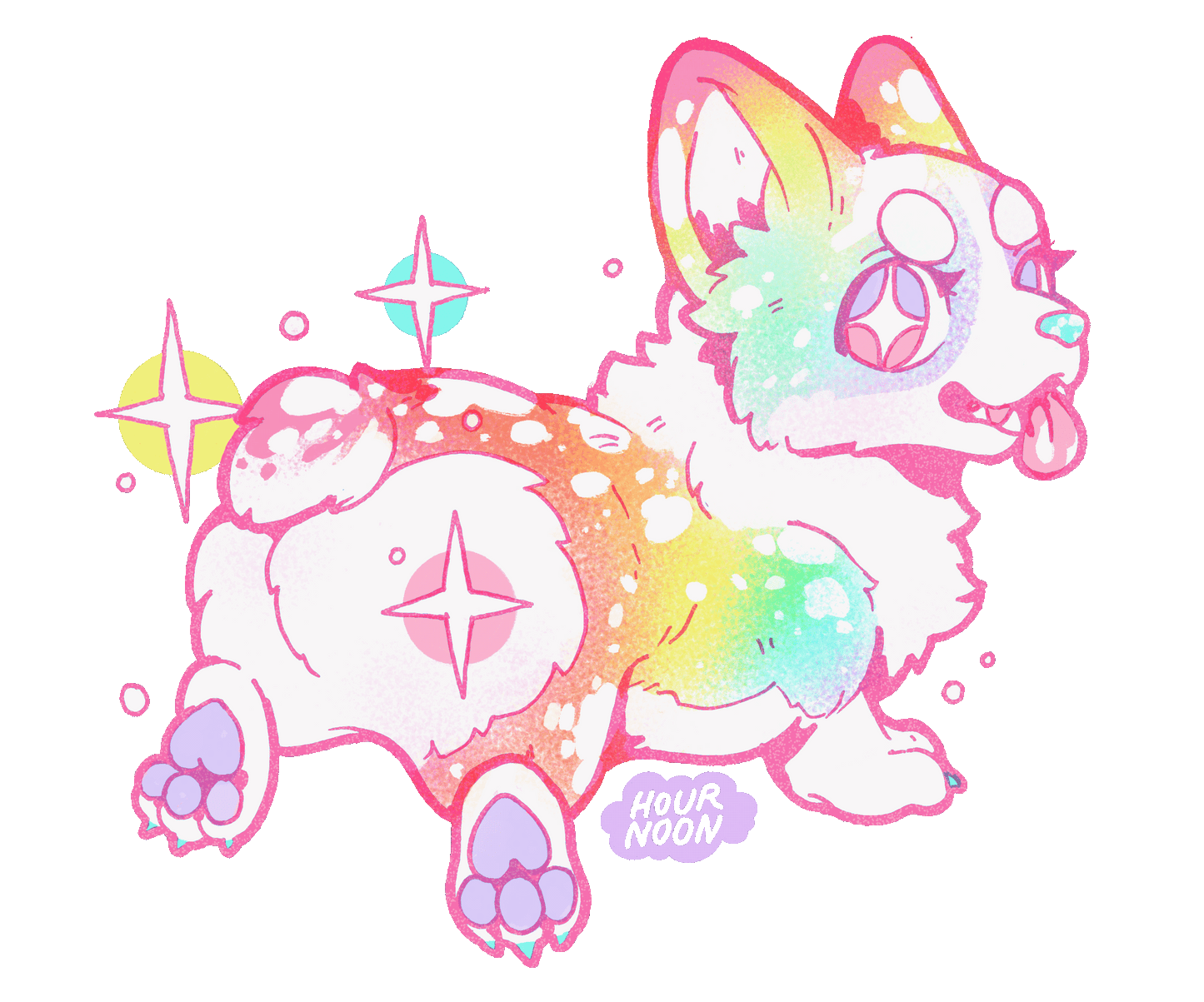 rainbow corgis ✦ stickers