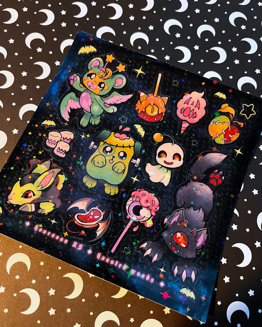 ✦ 𝖍𝖆𝖚𝖓𝖙𝖊𝖉 𝖜𝖔𝖔𝖉𝖘 ✦ sticker sheet